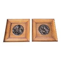 EDWARD WILLIAM WYON, 1811 - 1885), TWO 19TH CENTURY BRITISH BRONZE HIGH RELIEF PLAQUES, SHOWING ‘THE