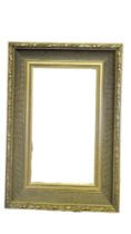 A 20TH CENTURY CARVED GILDED CUSHION PICTURE FRAME Having a convex reeded border. (approx 66cm x
