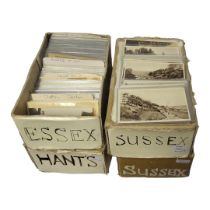 FOUR BOXES CONTAINING A COLLECTION OF APPROX 1000 EARLY 20TH CENTURY AND LATER POSTCARDS Essex,