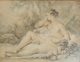 AFTER FRANCOIS BOUCHER, 1703 - 1770, A 19TH CENTURY ITALIAN ENGRAVING OF THE WORK OF BOUCHER,