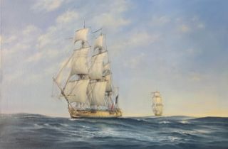 NEIL FOGGO, B. 1943, OIL ON CANVAS Chasing Hermione, signed lower left. (51cm x 76cm) N.B. Neil