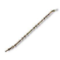 A VICTORIAN 9CT GOLD FOB WATCH CHAIN Cylindrical links interspersed with rope twist links. (approx