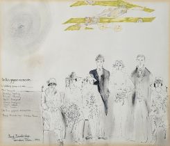 BERYL BAINBRIDGE, 1923 - 210, PEN AND INK GROUP PORTRAIT Titled ‘On This Joyous Occasion’, signed