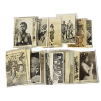 A COLLECTION OF FIFTY EARLY/MID 20TH CENTURY POSTCARDS OF AFRICA TRIBESMEN AND OTHERS All in