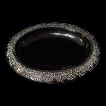 LALIQUE, AN EARLY 'SAINT GALL' PATTERN OVAL GLASS JARDINIÈRE Air bubble design to edge, etched