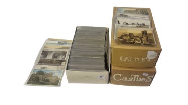 THREE BOXES CONTAINING APPROX 800 EARLY 20TH CENTURY AND LATER POSTCARDS OF MEDIEVAL AND LATER