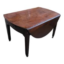 A LATE 18TH CENTURY SOLID MAHOGANY PEMBROKE TABLE With real and false drawers on square tapering