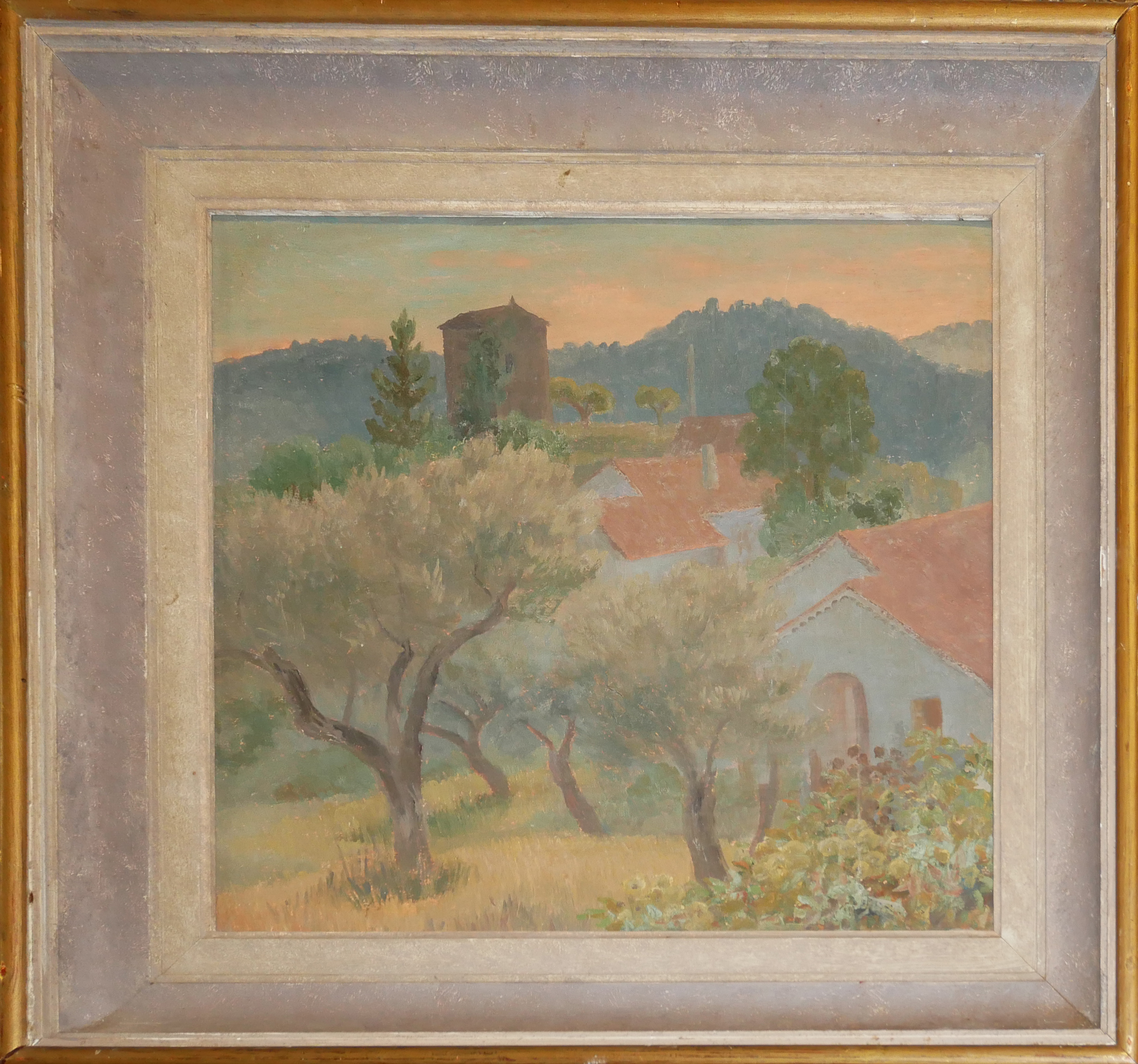 CEDRIC MORRIS?, OIL ON BOARD Italian Landscape, framed. 60cm x 57cm N.B. possibly Cedric Morris as - Image 3 of 6