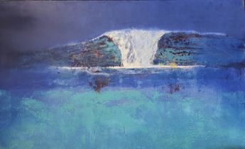 ADRIAN HEMMING, B. 1945, OIL ON CANVAS Titled 'Slow Wave Breaking', signed, dated 1999 verso. (