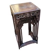 A LATE 19TH CENTURY CHINESE ROSEWOOD NEST OF FOUR TABLES, CIRCA 1900 Plain design,