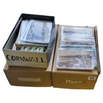 FOUR BOXES CONTAINING APPROX 1000 EARLY 20TH CENTURY AND LATER POSTCARDS OF ESSEX AND KENT All