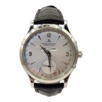 JAEGER LECOULTRE, A STAINLESS STEEL 'MASTER CONTROL' GENT’S WRISTWATCH The silver tone dial marked