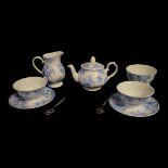 WHITTARD OF CHELSEA, A VINTAGE PORCELAIN BREAKFAST TEA SET Comprising a teapot, sugar basin and