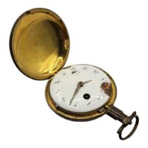 A LATE 18TH/EARLY 20TH GILT BRASS VERGE GENT’S POCKET WATCH The movement marked ‘William Radford,