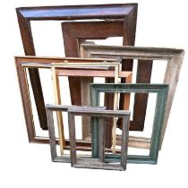 A COLLECTION OF NINE 19th CENTURY AND LATER WOODEN PICTURE FRAME To include a rosewood cushion
