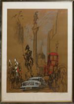 FELIKS TOPOLSKI, LONDON, LIMITED EDITION (43/200) LITHOGRAPH, FRAMED.