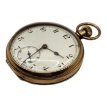 AN EARLY 20TH CENTURY 9CT GOLD GENT’S POCKET WATCH The open face with arabic number markings and