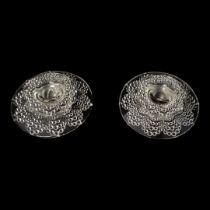 LALIQUE, A PAIR OF EARLY 'SAINT GALL' CIRCULAR GLASS CANDLESTICKS Air bubble design, etched mark