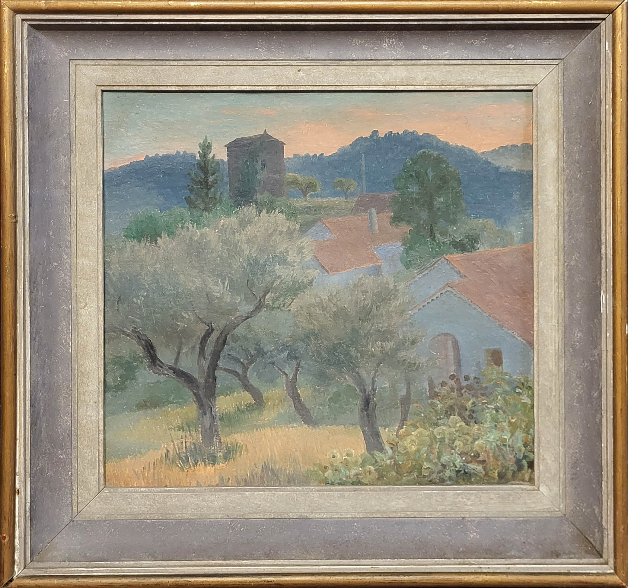 CEDRIC MORRIS?, OIL ON BOARD Italian Landscape, framed. 60cm x 57cm N.B. possibly Cedric Morris as - Image 4 of 6