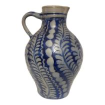 A LARGE 19TH CENTURY GERMAN WESTERWALD STONEWARE STEIN JUG Having a single handle, incised