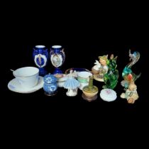 A MIXED COLLECTION OF DECORATIVE CERAMICS AND GLASSWARE Consisting of Bavarian Hummels figurines,