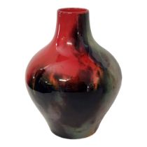 ROYAL DOULTON, A FLAMBE SUNG WARE VASE Designed by Charles Noke, 1858 - 1941, painted by Frederick