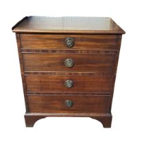 A 19TH CENTURY MAHOGANY FAUX CHEST COMMODE With fitted interior. (64cm x 45cm x 72cm) Condition: