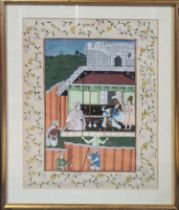 A SET OF FOUR EARLY 20TH CENTURY NORTH INDIAN MOGHUL WATERCOLOURS ON SILK Depicting Maharaja