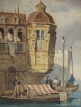 SAMUEL PROUT, LUBECK, GERMANY, WATERCOLOUR Monogrammed middle left, framed. 33.5cm x 41.5cm