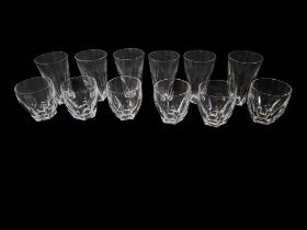 A SET OF SIX WATERFORD LEAD CRYSTAL CUT GLASS TUMBLERS Bucket bowls, cut body panels of plain