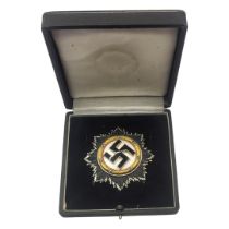 A GERMAN WWII WAR ORDER OF THE GERMAN CROSS MEDAL (POSSIBLY VERY GOOD COPY) Gold bezel with