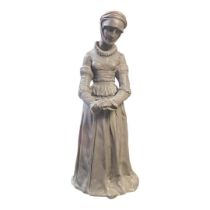 A 19TH CENTURY PATENTED BRONZE STATUE, FEMALE FIGURE IN MEDIEVAL DRESS. (39cm) Condition: good