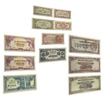 A COLLECTION OF THE JAPANESE GOVERMENT MALAYA BANKNOTES Comprising one 1000 dollars note, two 100
