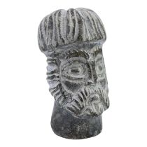 AFTER SASSANIAN, IRAN, A CARVED SOAPSTONE BUST OF A MAN, POSSIBLY A KING. (h 7.9cm x w 4.2cm x d