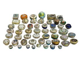 HALCYON DAYS, A LARGE COLLECTION OF FIFTY THREE ENAMEL TRINKET BOXES Depicting various subjects to