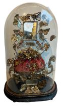 A 19TH CENTURY FRENCH MARRIAGE DOME With central mirrors surrounded by elaborate, gilt metal
