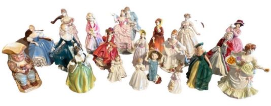 A COLLECTION OF TWENTY FIGURINES To include fourteen Royal Doulton, three Royal Worcester, one