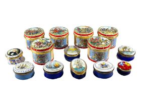HALCYON DAYS & CRUMMELS, A COLLECTION OF FOURTEEN MILITARY THEMED ENAMEL BOXES Comprising America,