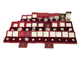 STAFFORDSHIRE ENAMELS, A COLLECTION OF TWENTY NINE ENAMEL TRINKET BOXES, ALL HOUSED IN FELT LINED