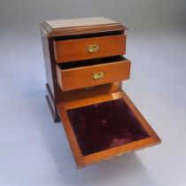 A LATE VICTORIAN MAHOGANY TOP DESK STATIONARY BOX Opening to reveal a writing surface top