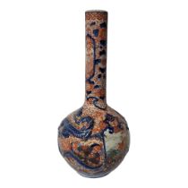 A FINE LARGE 19TH CENTURY JAPANESE EXPORT MEIJI PERIOD, 1868 - 1911, IMARI BOTTLE FORM VASE The