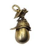 A LATE 20TH CENTURY RUSSIAN STYLE SILVER PLATE MILITARY HELMET PENDANT Set with an Imperial eagle,