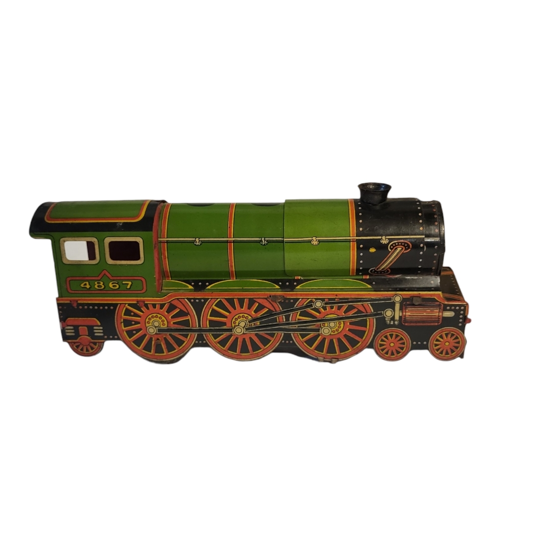 A 1930’S BOXED PUFFING BILLY TINPLATE PAINTED CLOCKWORK MODEL OF LOCOMOTIVE BY WELLS OF LONDON - Image 2 of 4