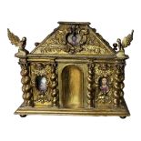 A LATE 19TH CENTURY CONTINENTAL CARVED GILTWOOD RENAISSANCE/BAROQUE STYLE CHURCH TABERNACLE-