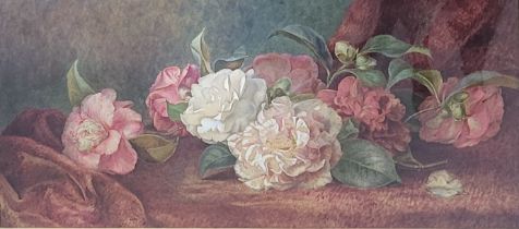 A 19TH CENTURY WATERCOLOUR, STILL LIFE, ROSES Indistinctly signed lower right ‘S. Moinly’?, framed
