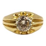 A VINTAGE 18CT GOLD AND 1.69CT DIAMOND SOLITAIRE RING The single round cut diamond in a claw