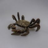 A JAPANESE STYLE BRONZE FRESHWATER CRAB With impressed logographic characters to base. Condition: