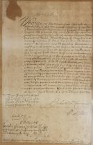 JAMES II, 1633 - 1701, KING OF ENGLAND, MANUSCRIPT DOCUMENT Signed ‘James R’, detailed manuscript