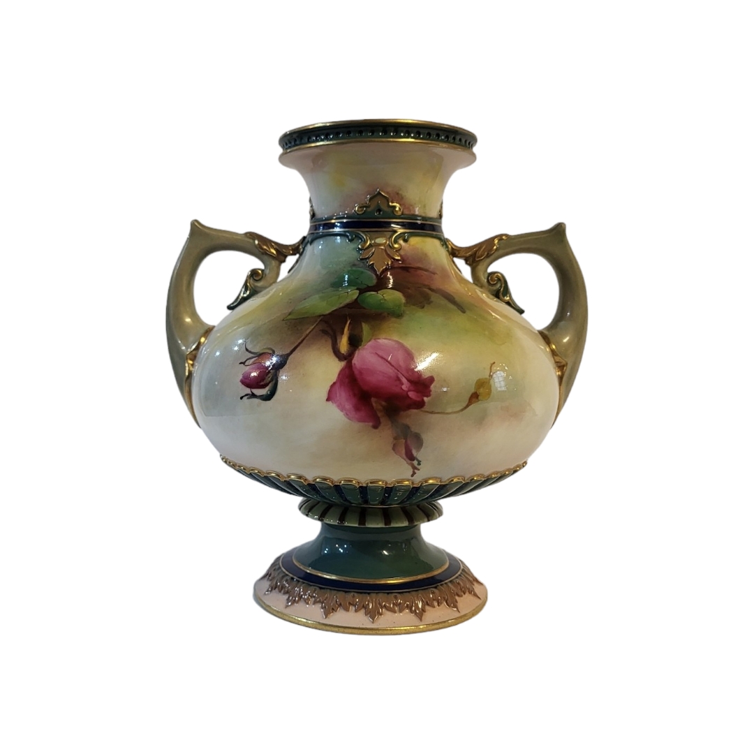 ROYAL WORCESTER, BONE CHINA ART NOUVEAU VASE MODELLED BY JAMES HADLEY AND ATTRIBUTED TO WALTER - Image 2 of 5