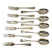 A COLLECTION EARLY 20TH CENTURY SILVER FLATWARE To include a matched set of six forks, five matching